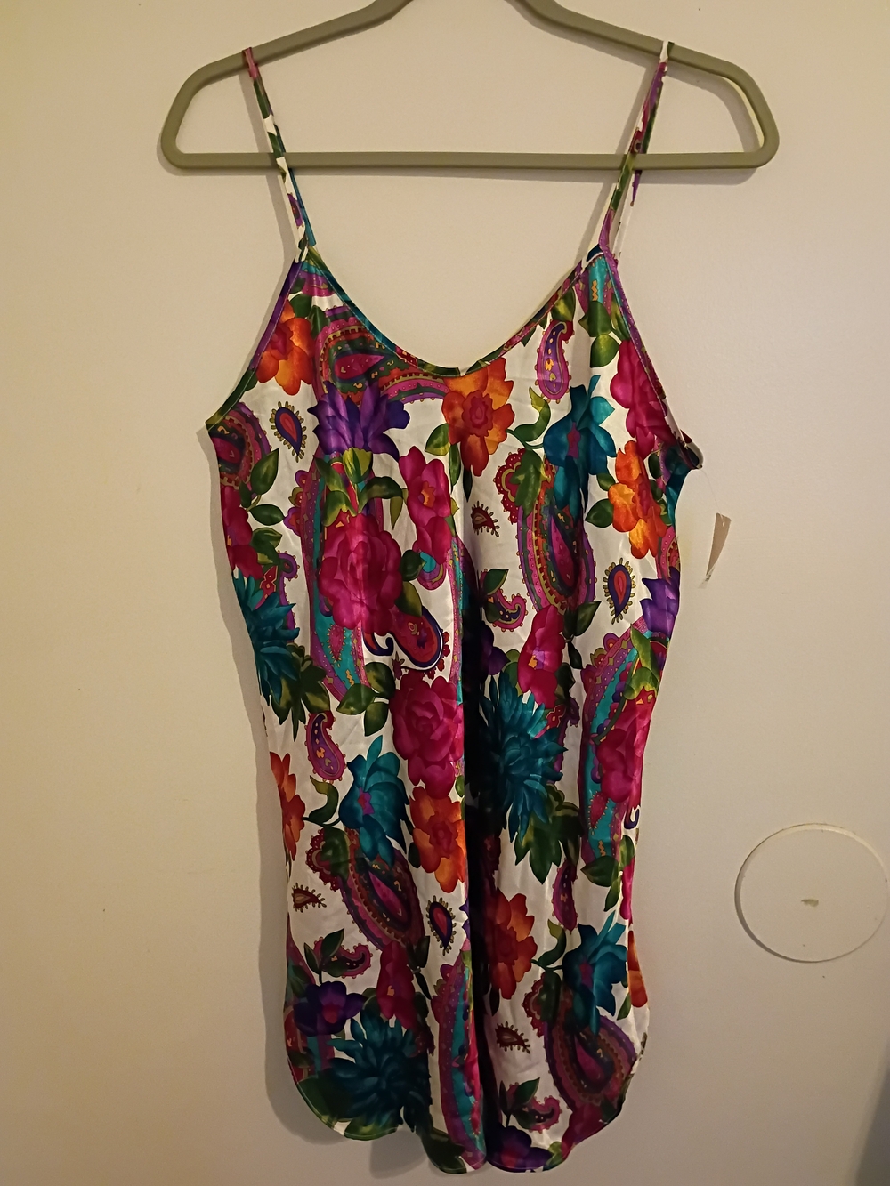 VTG Romantic Moods Nighty Montgomery Ward Floral Paisley Print Sz L NWT